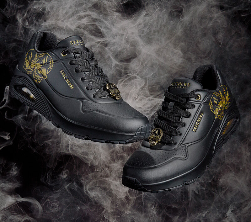 black shoes with skulls